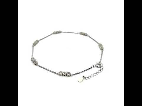 PurpleLuck Catherine 925 Silver Anklet-Wedding wear luxury ankle jewellery for women and girls. perfect gift for wife.