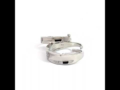 PurpleLuck Love Birds Silver Couple Rings