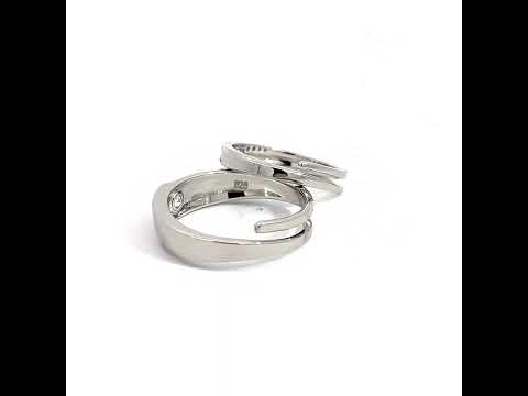 PurpleLuck True Love 925 Silver Couple Bands for Valentines and Wedding gift for Him and Her. Perfect romantic gift