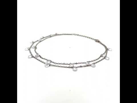 PurpleLuck Ellen 925 Silver Double Layered Queen Anklet for women and girls. Trendy Indian jewellery with adjustable chain