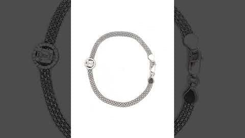 PurpleLuck Silver Ethereal Chain Bracelet. Women and girl Sterling Silver bracelet with chain design