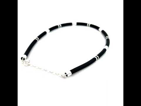 Purpleluck Shadow Muse 925 Silver Anklet traditional black anklet for women. Trendy and minimal anklet for daily wear