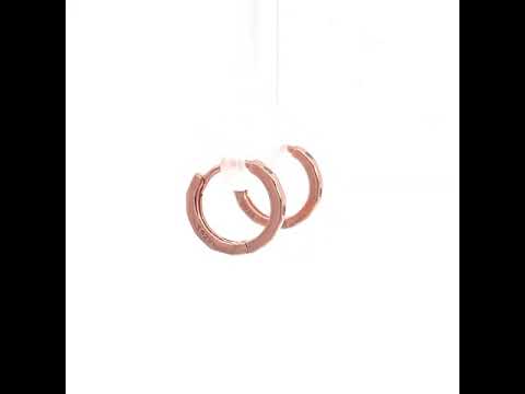 PurpleLuck Irina Rose Gold Hoop Earrings, Sterling Silver Modern and Simple Design for daily and office wear for women