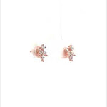 PurpleLuck Florence Rose Gold Earrings. Mini Sterling Silver Studs for Office and daily wear. Luxury Gift for Sister 