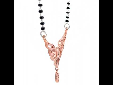 PurpleLuck Nimrit Rose Gold  Mangalsutra 925  Silver elegant and dainty traditional wear