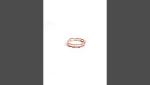 PurpleLuck Rose Gold Celestial Open Band 925 Silver Zircon Stones party wear ring for gifting 