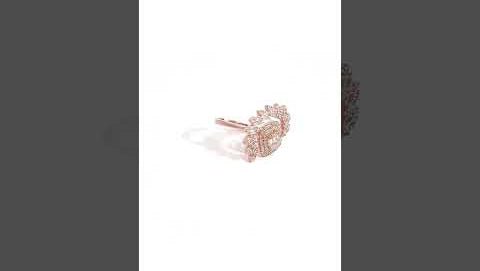 PurpleLuck Rose Gold Marquise Cascade Ring. Sterling Silver ring for festive wear