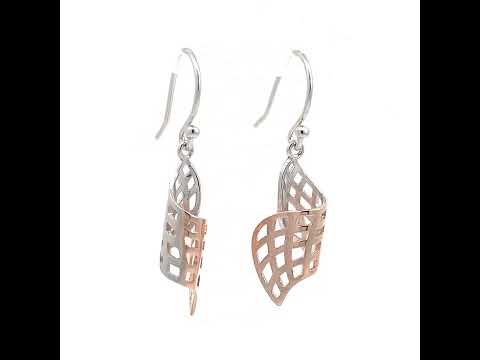PurpleLuck -  Iris Rose Gold and Silver Spiral Earrings