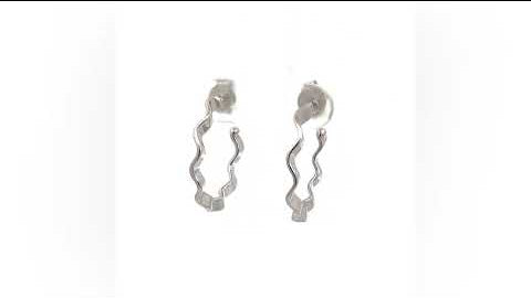 Purpleluck Ribbed radiance 925 Silver Earrings for girls. Daily wear lightweight hoop earrings