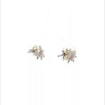 PurpleLuck Natalie Silver Earrings. Sun Shaped Zircon Studs for women and girls for daily wear