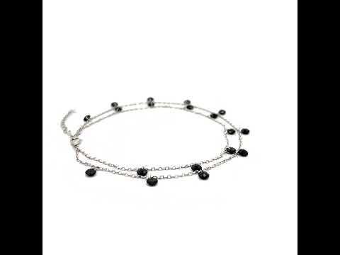 PurpleLuck Kaira Silver Double Layered Queen Anklet