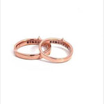 PurpleLuck Paris 925 Silver Couple Rings in Rose Gold and adjustable size