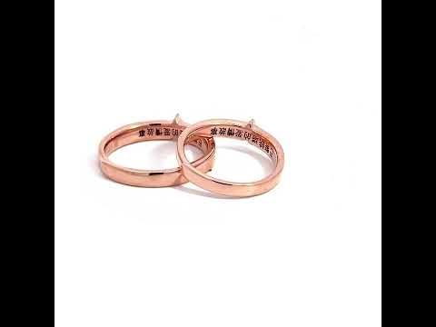 PurpleLuck Paris 925 Silver Couple Rings in Rose Gold and adjustable size