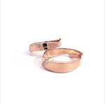 PurpleLuck Renee 925 Silver Couple Rings in rose gold plating for wedding and festive wear. Gift for girlfriend and wife