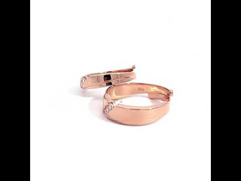 PurpleLuck Renee 925 Silver Couple Rings in rose gold plating for wedding and festive wear. Gift for girlfriend and wife