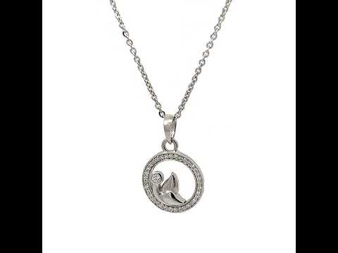 PurpleLuck Burning Flame Silver Necklace