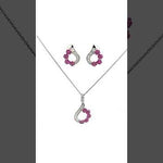 PurpleLuck Silver Imperial Bloom Pendant Set