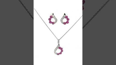 PurpleLuck Silver Imperial Bloom Pendant Set