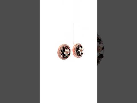PurpleLuck Floral Stud  925 Silver Earrings trendy rose gold earrings