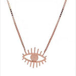 PurpleLuck Eye of Horus Evil Eye Rose Gold Pendant. Anti-Nazar Sterling Silver necklace for women and girls. Ideal Gifting for girlfriend