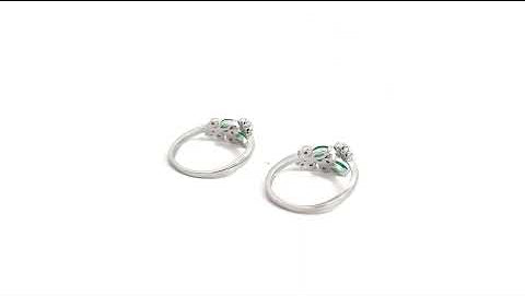 PurpleLuck Silver Verdant Toe Rings
