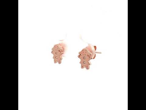 PurpleLuck Resse Rose Gold Earrings. Cute and simple studs for Girls. Gift for Girlfriend. Romantic gift
