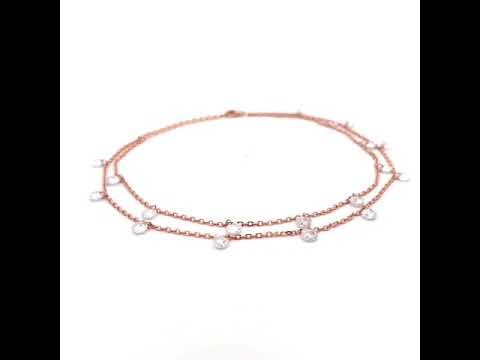 PurpleLuck Stella Rose Gold Double Layered Queen Anklet