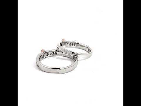 Purpleluck Paris Silver Couple Rings for Valentines Day Gift- Him and Her