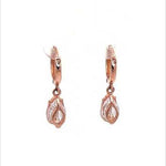 PurpleLuck Margot Rose Gold Drop Earrings. Sterling Silver, Elegant and Dainty Earrings for Women and Girls