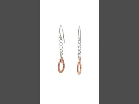 PurpleLuck Estelle Rose Gold and Silver Drop Earrings