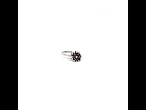 PurpleLuck Alia Oxidized Silver Nose Pin. Traditional minimal Indian Nose Jewelry