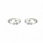PurpleLuck Priyamani Silver Toe Rings. Sterling Silver adjustable dainty toe rings for women
