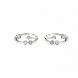 PurpleLuck Priyamani Silver Toe Rings. Sterling Silver adjustable dainty toe rings for women