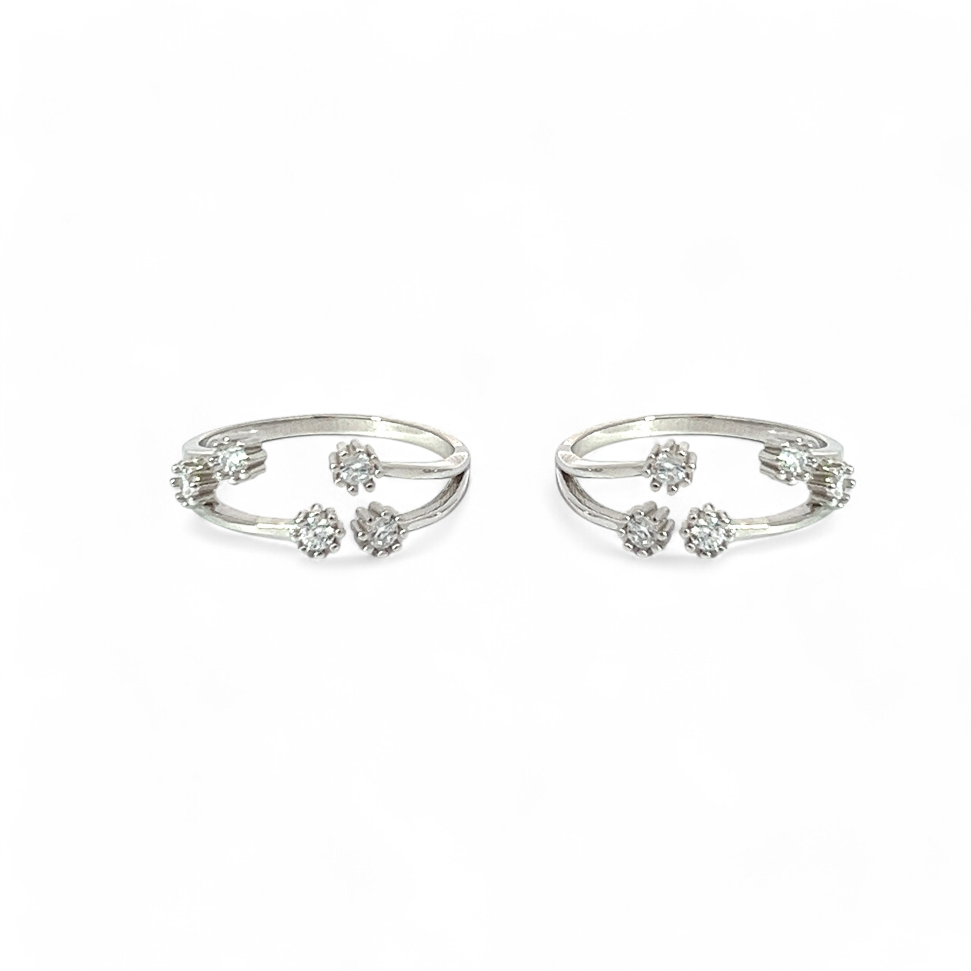 PurpleLuck Priyamani Silver Toe Rings. Sterling Silver adjustable dainty toe rings for women