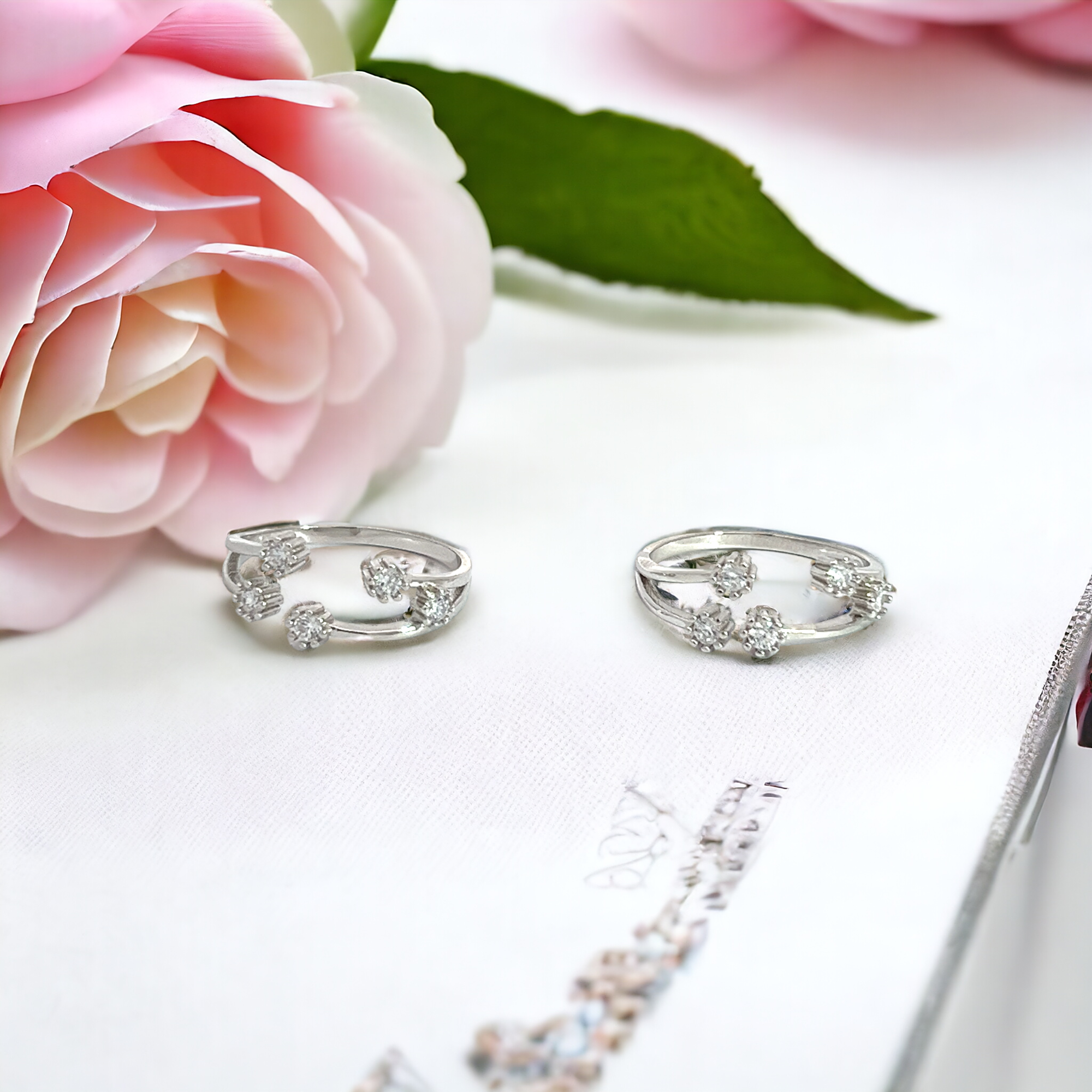 PurpleLuck Priyamani Silver Toe Rings. Sterling Silver adjustable dainty toe rings for women