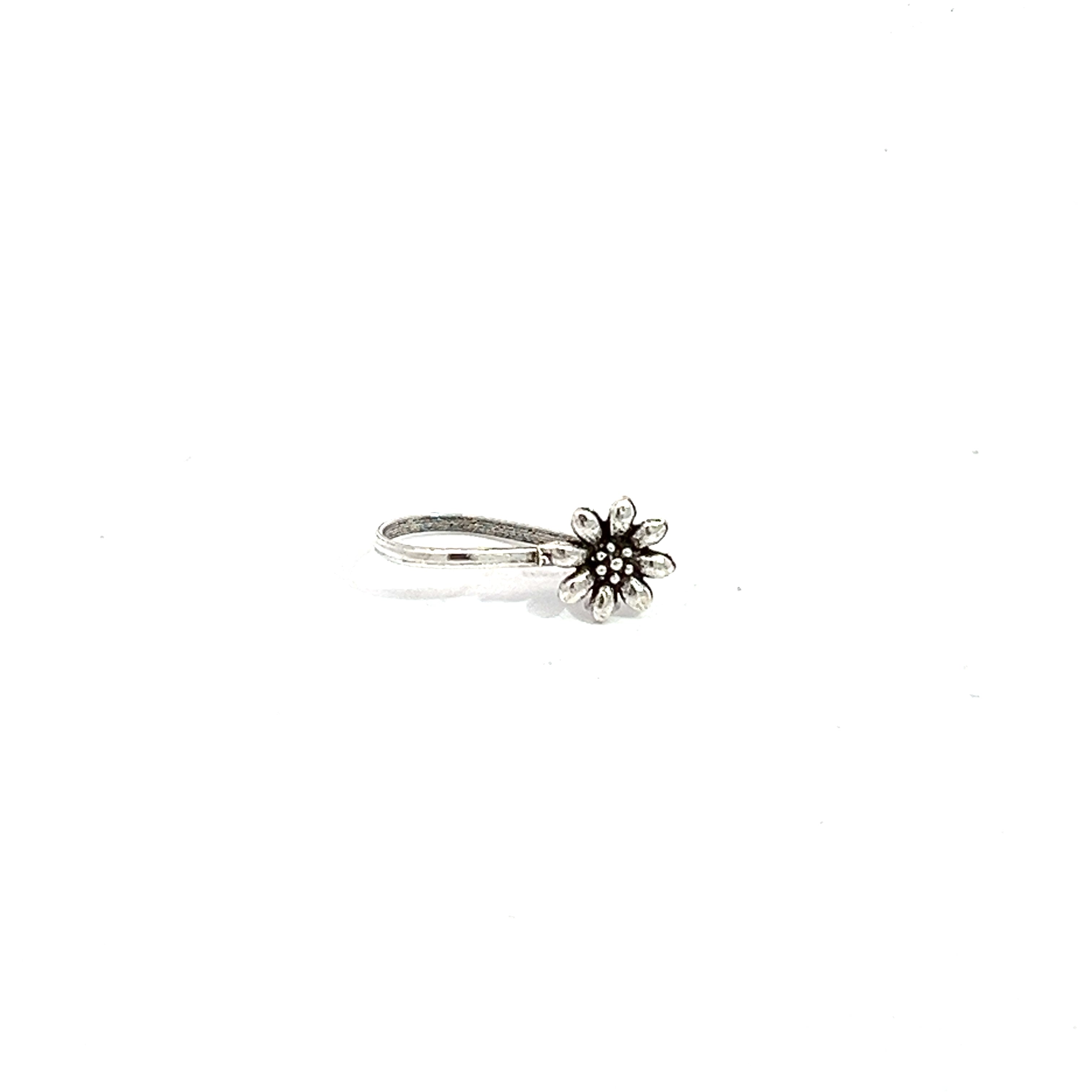 PurpleLuck Pushpa Oxidized Silver Nose Pin