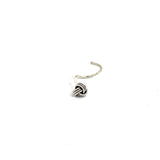 PurpleLuck Raashi Oxidised Silver Nose Pin. Sterling Silver dainty design for girls and women