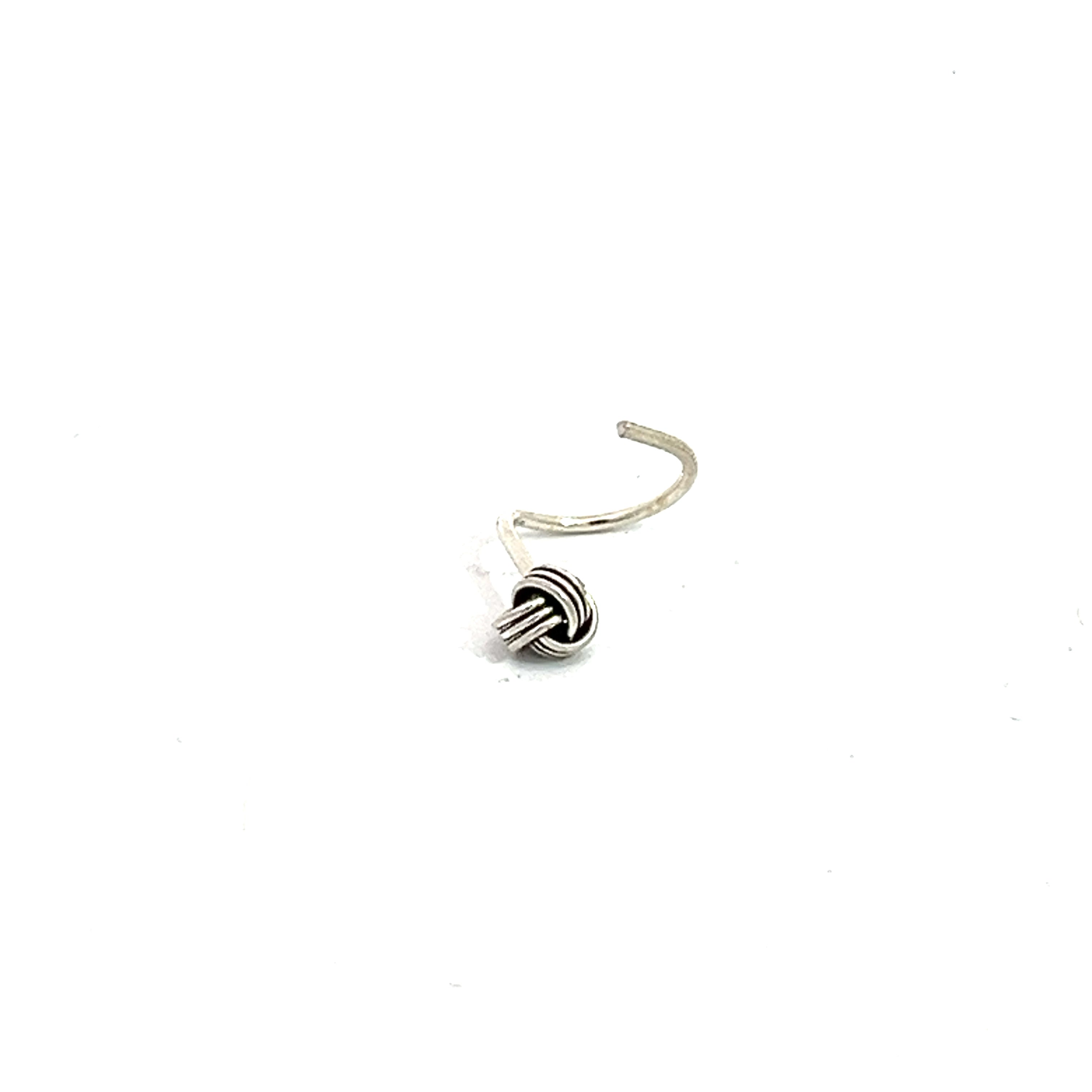 PurpleLuck Raashi Oxidised Silver Nose Pin. Sterling Silver dainty design for girls and women