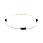 PurpleLuck Rashmika 925 Silver Anklet with black bead. Double layered ankle jewelry for women and girls