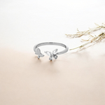 PurpleLuck Rebecca Butterfly 925 Silver Ring Trendy and chic adjustable ring in modern design for women and girls