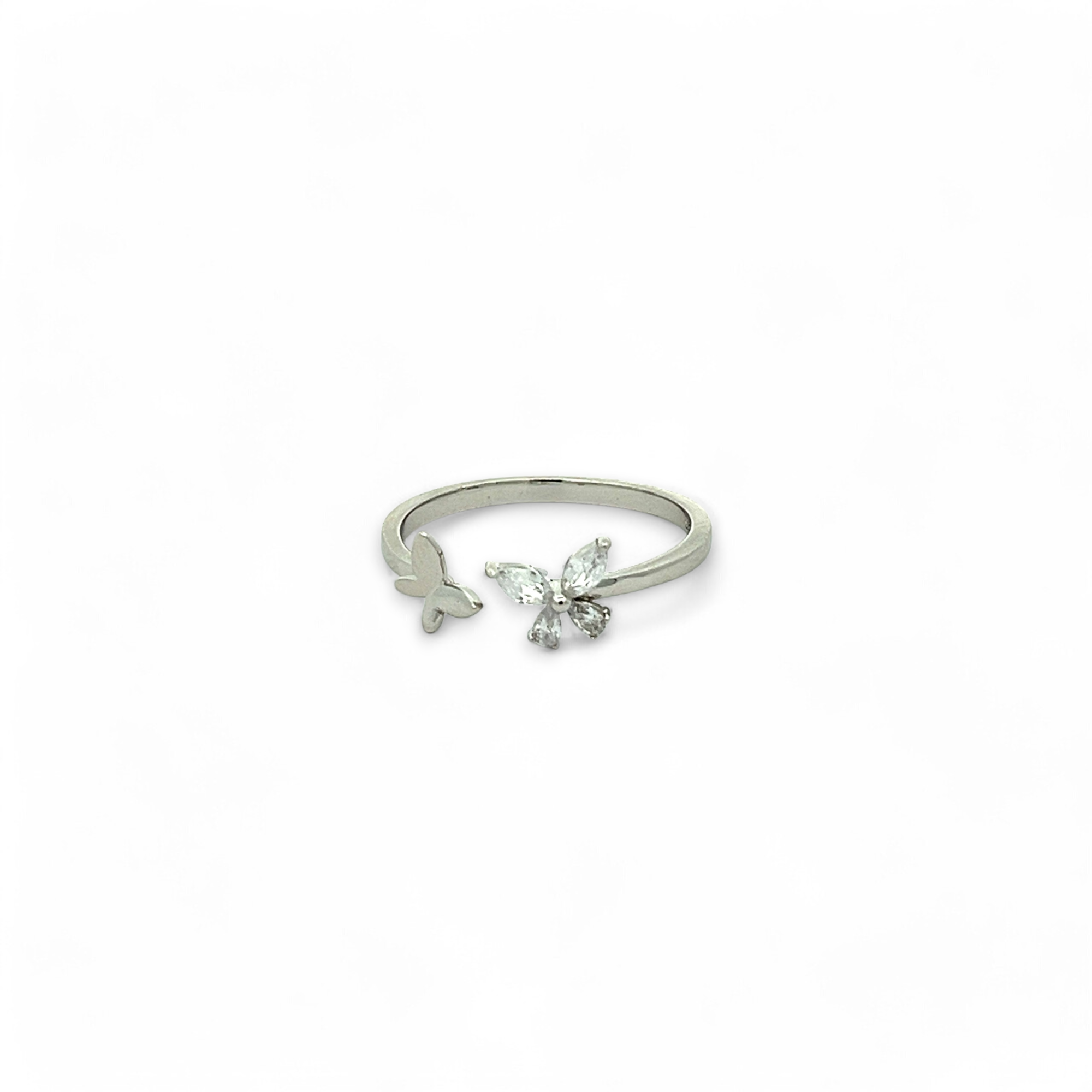 PurpleLuck Rebecca Butterfly 925 Silver Ring Trendy and chic adjustable ring in modern design for women and girls