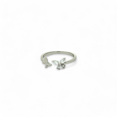 PurpleLuck Rebecca Butterfly 925 Silver Ring Trendy and chic adjustable ring in modern design for women and girls