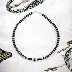 PurpleLuck Regina Evil Eye 925 Silver Anklet. Anti-Nazar traditional jewellery for women and girls. Gift for girlfriend and wife