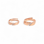 PurpleLuck Renee 925 Silver Couple Rings in rose gold plating for wedding and festive wear. Gift for girlfriend and wife