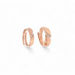 PurpleLuck Renee 925 Silver Couple Rings in rose gold plating for wedding and festive wear. Gift for girlfriend and wife