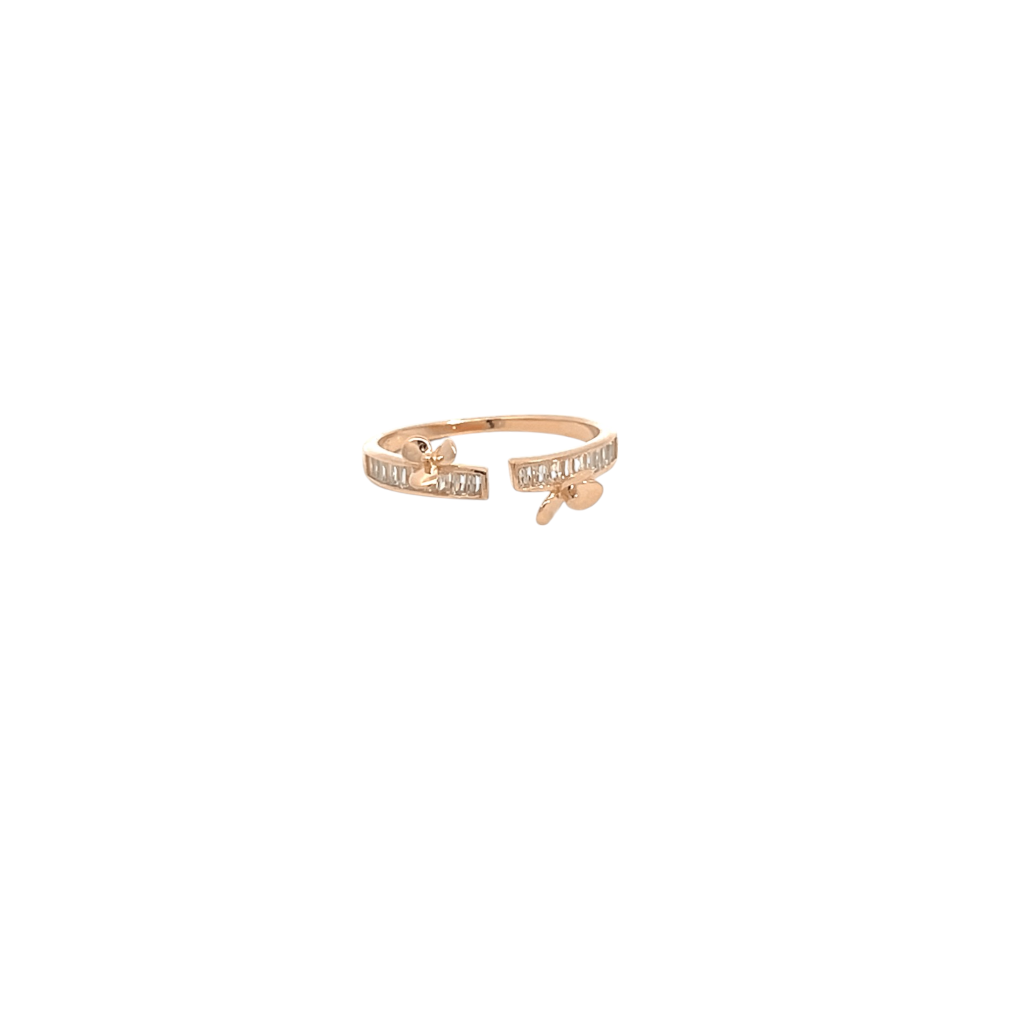 Purpleluck Rose Gold Radiant floral Ring modern design luxury sterling silver ring