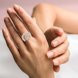 PurpleLuck Rose Gold Marquise Cascade Ring. Sterling Silver ring for festive wear