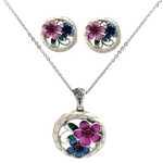 PurpleLuck Rose 999 Silver Pendant Set. Sophisticated pendant and earrings for women and girls . Rakshabandhan Gift for sister. Gift for Valentine