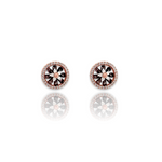 PurpleLuck Floral Stud  925 Silver Earrings trendy rose gold earrings