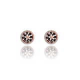 PurpleLuck Floral Stud  925 Silver Earrings trendy rose gold earrings